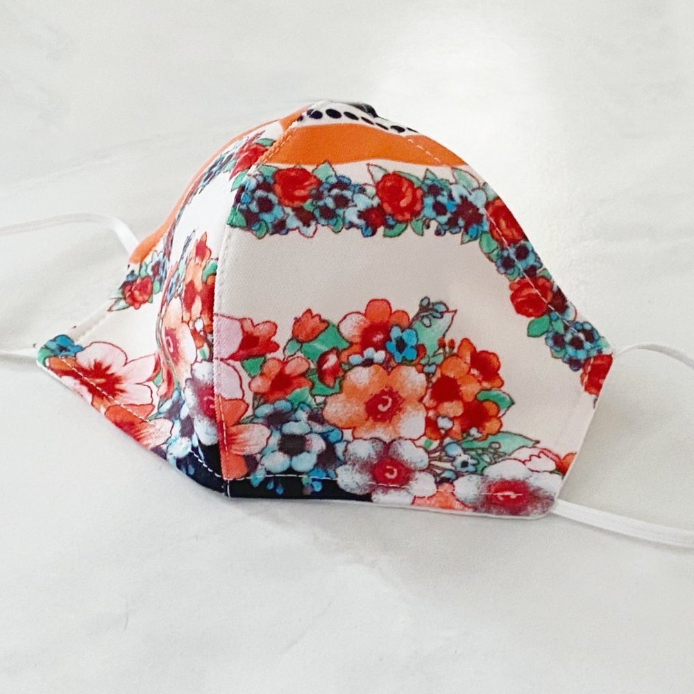 Handmade Colorful Rainbow Floral Face Mask